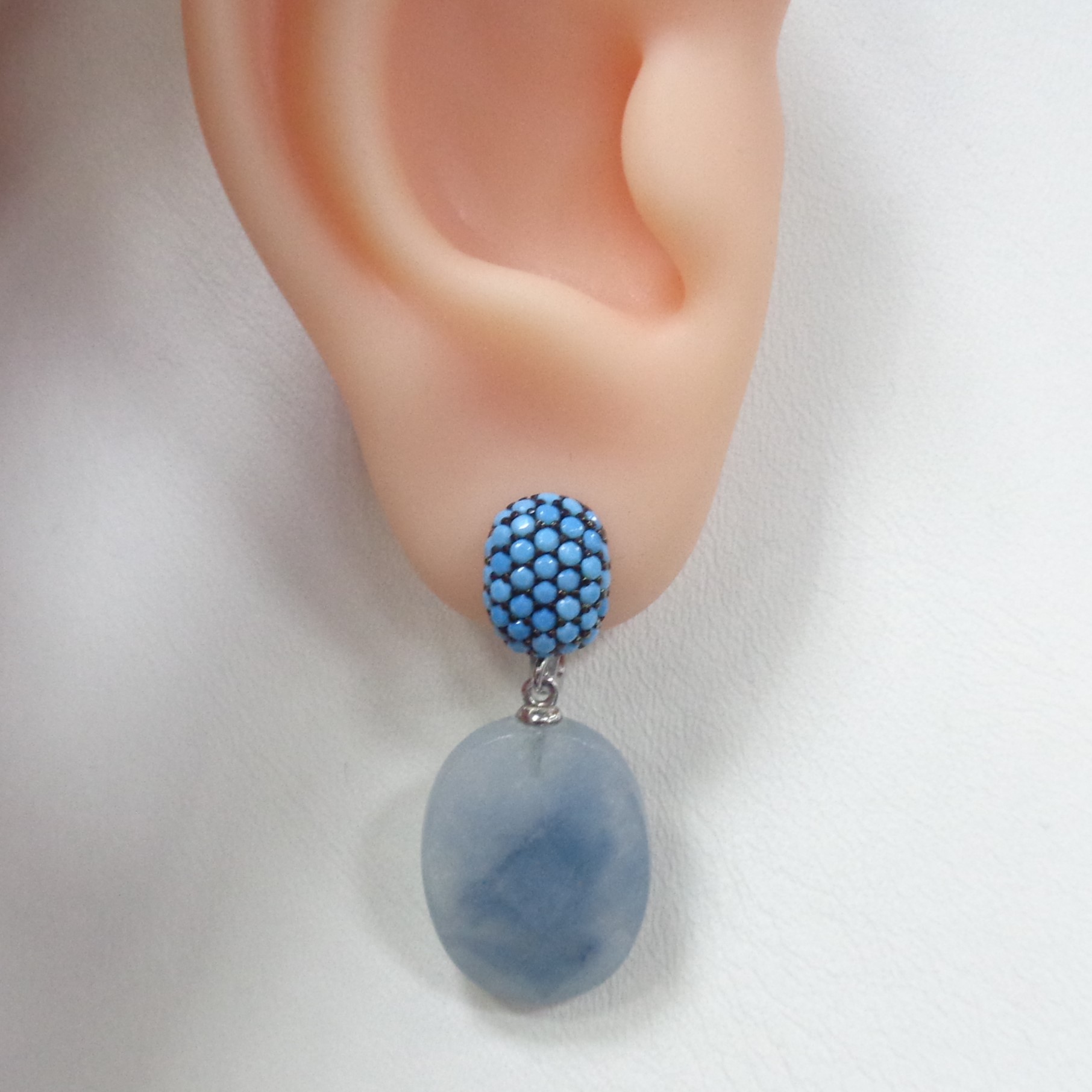 Серебряные серьги с нефритами